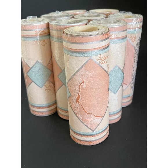 Wallpaper Border Southwestern Geometric Design 9 Rolls=48.6 Yards Vintage *READ* - Picture 5 of 15